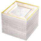 Pratos de sobremesa descartáveis BuCla Clear Gold 15 cm 100 unidades