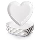 Pratos de Sobremesa em Forma de Coração DELLING - 18,5cm - Cerâmica Branca Pratos de Sobremesa em Forma de Coração DELLING - 18,5cm - Cerâmica Branca