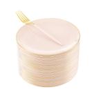 Pratos de sobremesa LIYH Pink Gold 7,5 polegadas com 48 garfos de 7,5 polegadas Pratos de sobremesa LIYH Pink Gold 7,5 polegadas com 48 garfos de 7,5 polegadas
