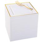 Pratos de sobremesa WDF 200 unidades de plástico dourado com garfos de 15 cm +6 anos