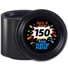 Pratos de sobremesa WELLIFE Black Plastic 7 polegadas 150 unidades