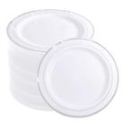Pratos de sobremesa WELLIFE Silver Plastic 7,5 polegadas 144 peças