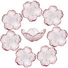 Pratos de vidro com molho de soja Sakura Sanbege, 8 unidades, rosa