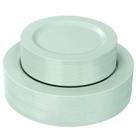 Pratos descartáveis FLOWERCAT Sage Green 60 unidades (30 para jantar, 26 cm, +30 sobremesas, 19 cm)