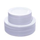 Pratos descartáveis KIRE White Plastic 120PCS para festas/casamentos
