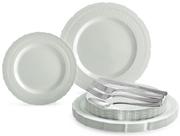 Pratos descartáveis OCCASIONS Chateau 150 unidades, conjunto para 25 convidados