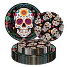 Pratos descartáveis ZULYSTO Halloween Day of the Dead 100 unidades