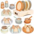 Pratos e pratos de madeira para crianças, conjunto de cozinha Dreamon Pratos e pratos de madeira para crianças, conjunto de cozinha Dreamon