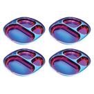 Pratos Infantis de Aço Inoxidável Ahimsa Balanced Bites (4 Unidades) - Azul