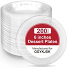 Pratos para Sobremesa GGYKJSK Pacote com 200 Unidades 15 cm Transparente Livre de BPA Pratos para Sobremesa GGYKJSK Pacote com 200 Unidades 15 cm Transparente Livre de BPA