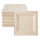 Pratos quadrados compostáveis EcoLipak 125, pacote com 15 cm de cana-de-açúcar Pratos quadrados compostáveis EcoLipak 125, pacote com 15 cm de cana-de-açúcar