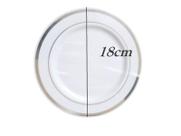 Pratos Refeição Acrílico Resistente Borda Prata18cm-kit 20un