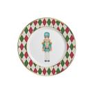 Pratos sobremesa filetado ouro natal soldadinhos c/6 und