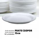 Pratos Térmicos de Isopor 50 unidades 15cm Resistentes para Bolos, Doces e Sobremesas.