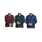 PREMIUM Kit 3 Camisetas Masculina Xadrez Flanelada Manga Longa Com Bolsos