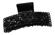 Prendedor Cabelo Presilha Piranha Acetato Preta Com Glitter