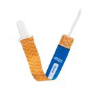 Prendedor de Chupeta Tigre Estampado Laranja Azul