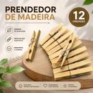 Prendedor de Madeira Prendedor Para roupas Com 12 Unidades