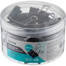 Prendedor de Papel Bazze Binder 25MM Preto Pote com 48 Unidades