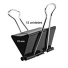 Prendedor de Papel Binder 19mm Preto c/ 12 unidades - BRW