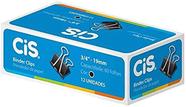 Prendedor De Papel Binder 3/4 19mm - Preto Cx 12 - Cis