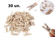 Prendedor Mini Pregador Madeira 2,5 cm c/ 30 Unidades