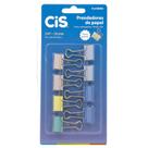 Prendedor para Papel Binder Clip CiS 19mm 8 Unidades Cores Pastel