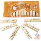 Prendedor roupas madeira comum c/12 cristal - 7896996600309