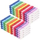 Prendedores de roupa coloridos WAENLIR, 100 unidades, clipes de madeira de 7,4 cm