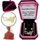 Presente Aniversário Esposa Colar Menina Prata 925 Legítima + Porta Jóias + Dedicatória