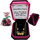 Presente Aniversário Esposa Colar Menina Prata 925 Legítima + Porta Jóias + Dedicatória