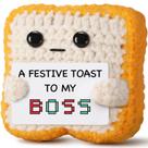 Presente artesanal de crochê Toast Plush Overcome Boss