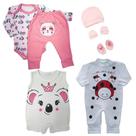 Presente Bebê 7 Pç Mijão Body Banho de Sol Macacão Kit Touca Presente Bebê 7 Pç Mijão Body Banho de Sol Macacão Kit Touca