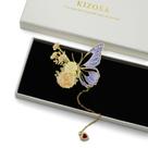 Presente com pingente de borboleta KIZOSA Butterfly Metal com coração