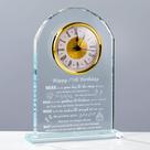 Presente de 75º aniversário Crystal Clock personalizado para ela