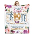 Presente de 90º aniversário da Throw Blanket Hcoviv para mulheres 152x127cm Presente de 90º aniversário da Throw Blanket Hcoviv para mulheres 152x127cm