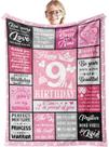 Presente de 9º aniversário da Blanket Hocgiwd para meninas de 50 x 60 polegadas Presente de 9º aniversário da Blanket Hocgiwd para meninas de 50 x 60 polegadas