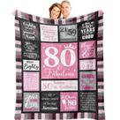 Presente de aniversário de 80 anos da Throw Blanket Atokker para mulheres de 60 x 50 cm Presente de aniversário de 80 anos da Throw Blanket Atokker para mulheres de 60 x 50 cm