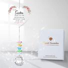 Presente de aniversário Suncatcher AZEEBOI Heart Crystal para irmã Presente de aniversário Suncatcher AZEEBOI Heart Crystal para irmã