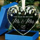 Presente de casamento HEXMOZ Just Married, enfeite de vidro 2025