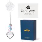 Presente de lembrança para cães e gatos Pet Memorial Suncatcher ARUN Presente de lembrança para cães e gatos Pet Memorial Suncatcher ARUN