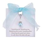 Presente de noiva Charm MIXJOY Blue Pearl com fita de 3,3 cm