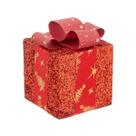 Presente Decorativo Natal Vermelho Glitter Enfeite Luxo 12cm