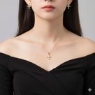 Presente Feminino Conjunto Cruz Cravejada Ouro 18k Luxo