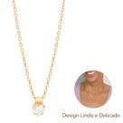 Presente Feminino Lindo Colar Rommanel Coração Com Pigente Banhado Ouro 18k