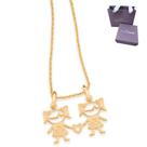 Presente Para Mãe De Duas Meninas Rommanel Cordão + Pingente Banhado Ouro 18k