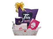 Presente para Tia - Kit Cesta Com Almofada Caneca Tia Te Amo