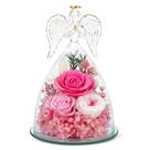 Presente TranquilBliss Anjo com Rosa Preservada Rosa
