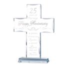 Presentes de 25º aniversário de casamento da Glass Cross YWHL para casal