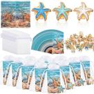 Presentes de agradecimento para funcionários, alfinetes Starfish com bolsa de organza